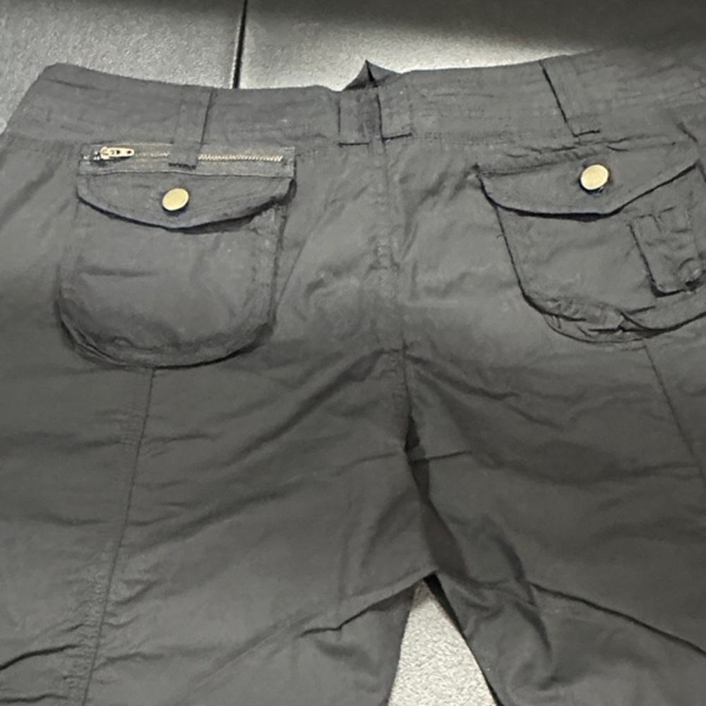 Boston Proper Women’s Black Straight Leg cargo Pants with ankle ties size 14